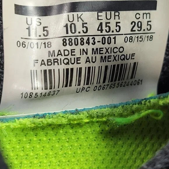 Nike Free RN Flyknit Running Sneakers Shoes Mens 11.5 Black White 880843 001 - Picture 12 of 12